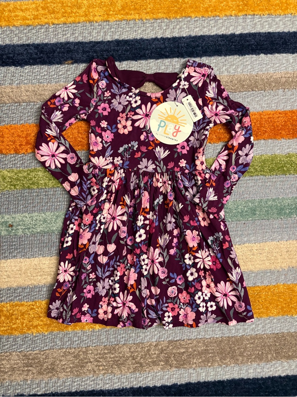 Little Sleepies Plum Floral Long Sleeve Dress
